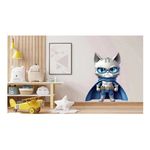 Casa si Gradina - Decoratiuni - Stickere decorative - Sticker decorativ, Pisica Supererou, Gri, 70 cm, 1318STK-5 - Infinity.ro