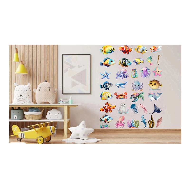 Casa si Gradina - Decoratiuni - Stickere decorative - Sticker decorativ Animale Marine, Waterproof 90x60 cm, 1305STK - Infinity.ro