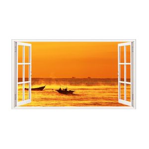 Sticker decorativ, Fereastra 3D, Apa, 85 cm, 527STK