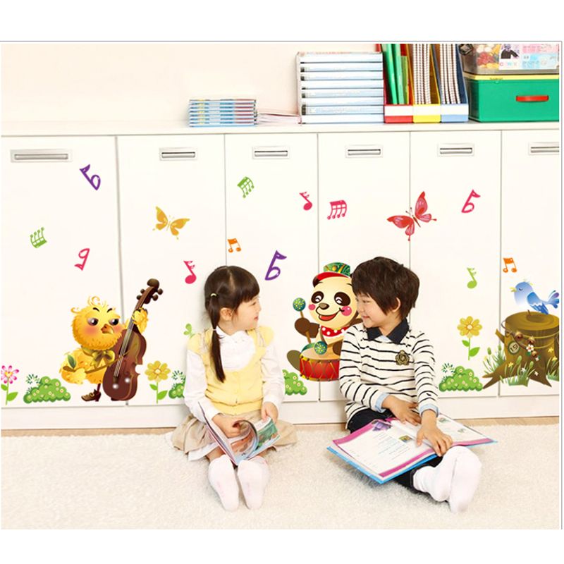 Casa si Gradina - Decoratiuni - Stickere decorative - Sticker decorativ, Animalute cu instrumente muzicale 218 cm, 99STK - Infinity.ro