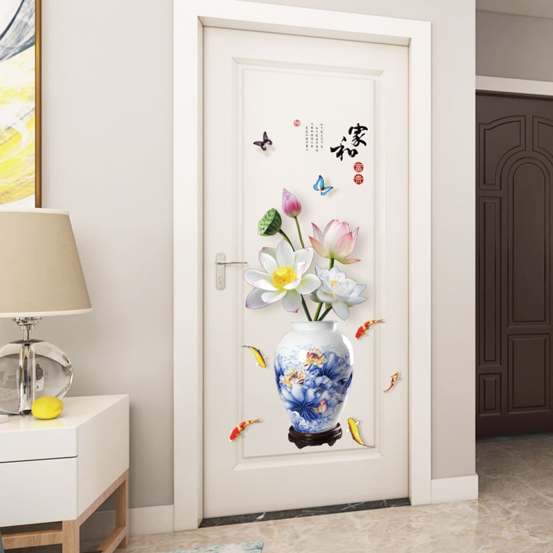 Casa si Gradina - Decoratiuni - Stickere decorative - Sticker decorativ, Vaza cu flori, 120 cm, 784STK - Infinity.ro