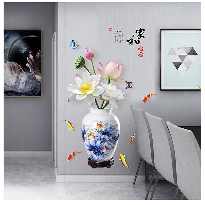 Casa si Gradina - Decoratiuni - Stickere decorative - Sticker decorativ, Vaza cu flori, 120 cm, 784STK - Infinity.ro