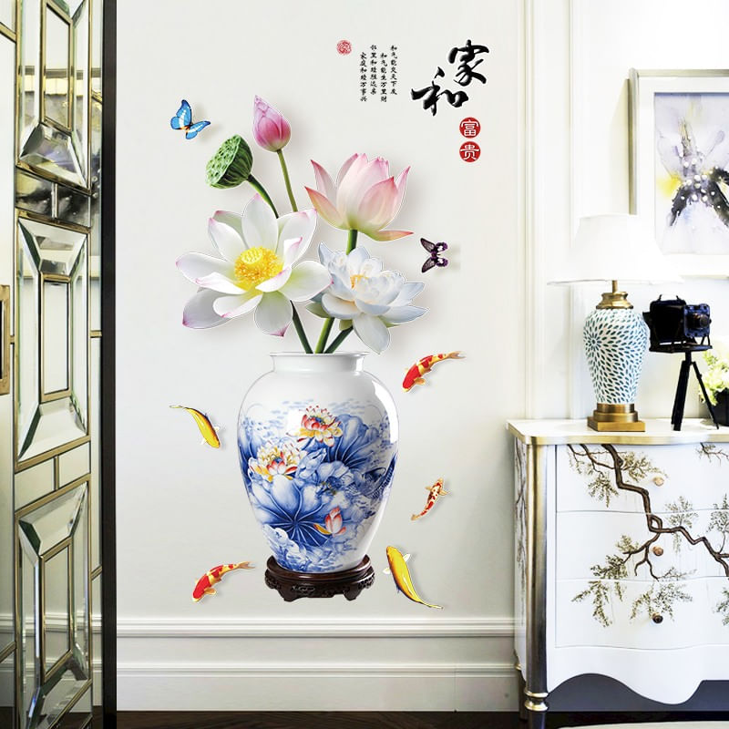 Casa si Gradina - Decoratiuni - Stickere decorative - Sticker decorativ, Vaza cu flori, 120 cm, 784STK - Infinity.ro