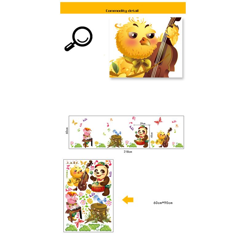 Casa si Gradina - Decoratiuni - Stickere decorative - Sticker decorativ, Animalute cu instrumente muzicale 218 cm, 99STK - Infinity.ro