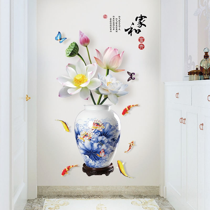 Casa si Gradina - Decoratiuni - Stickere decorative - Sticker decorativ, Vaza cu flori, 120 cm, 784STK - Infinity.ro