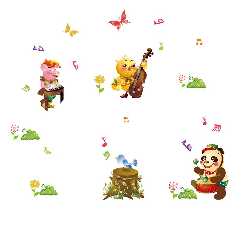 Casa si Gradina - Decoratiuni - Stickere decorative - Sticker decorativ, Animalute cu instrumente muzicale 218 cm, 99STK - Infinity.ro
