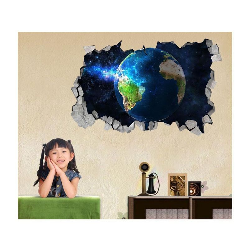 Casa si Gradina - Decoratiuni - Stickere decorative - Sticker decorativ, gaura in perete 3D,  Planeta, 85 cm, 1040STK-2 - Infinity.ro
