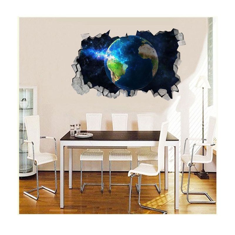 Casa si Gradina - Decoratiuni - Stickere decorative - Sticker decorativ, gaura in perete 3D,  Planeta, 85 cm, 1040STK-2 - Infinity.ro