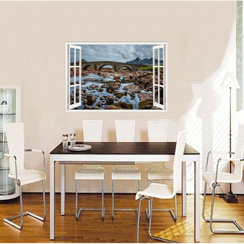 Casa si Gradina - Decoratiuni - Stickere decorative - Sticker decorativ, Fereastra 3D, Pod, 85 cm, 548STK - Infinity.ro