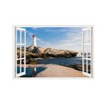 Casa si Gradina - Decoratiuni - Stickere decorative - Sticker decorativ, Fereastra 3D, Far, 85 cm, 617STK - Infinity.ro