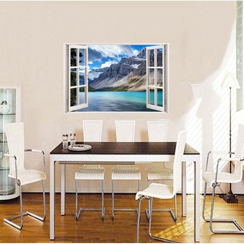 Casa si Gradina - Decoratiuni - Stickere decorative - Sticker decorativ, Fereastra 3D, Apa, 85 cm, 533STK - Infinity.ro