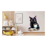 Casa si Gradina - Decoratiuni - Stickere decorative - Sticker decorativ, Pisica, Negru, 85 cm, 1258STK-2 - Infinity.ro