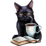 Casa si Gradina - Decoratiuni - Stickere decorative - Sticker decorativ, Pisica, Negru, 85 cm, 1258STK-2 - Infinity.ro