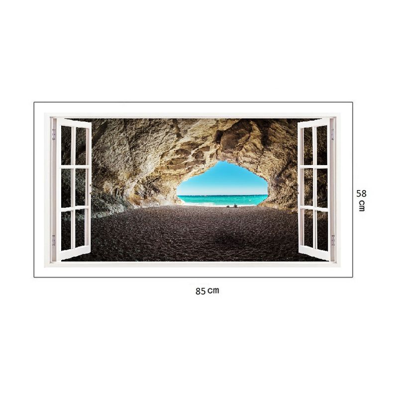 Casa si Gradina - Decoratiuni - Stickere decorative - Sticker decorativ, Fereastra 3D Ocean, 85 cm, 167STK - Infinity.ro