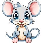 Casa si Gradina - Decoratiuni - Stickere decorative - Sticker decorativ, Soricel, Gri, 65 cm, 1293STK-5 - Infinity.ro