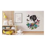 Casa si Gradina - Decoratiuni - Stickere decorative - Sticker decorativ, Fata, Fluturi si Flori, Gri, 70 cm, 1208STK - Infinity.ro