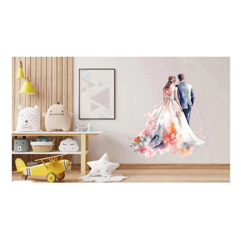 Casa si Gradina - Decoratiuni - Stickere decorative - Sticker decorativ, Tineri Casatoriti, Alb, 67 cm, 1284STK-3 - Infinity.ro