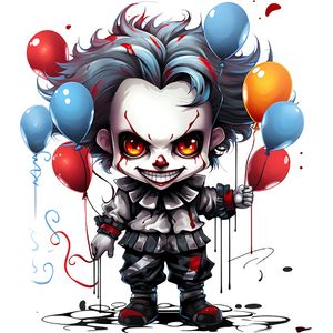 Sticker decorativ, Horror, Waterproof, Albastru, 67 cm, 1306STK-12