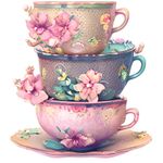 Casa si Gradina - Decoratiuni - Stickere decorative - Sticker decorativ, Cesti Cafea, Roz, 68 cm, 1235STK - Infinity.ro