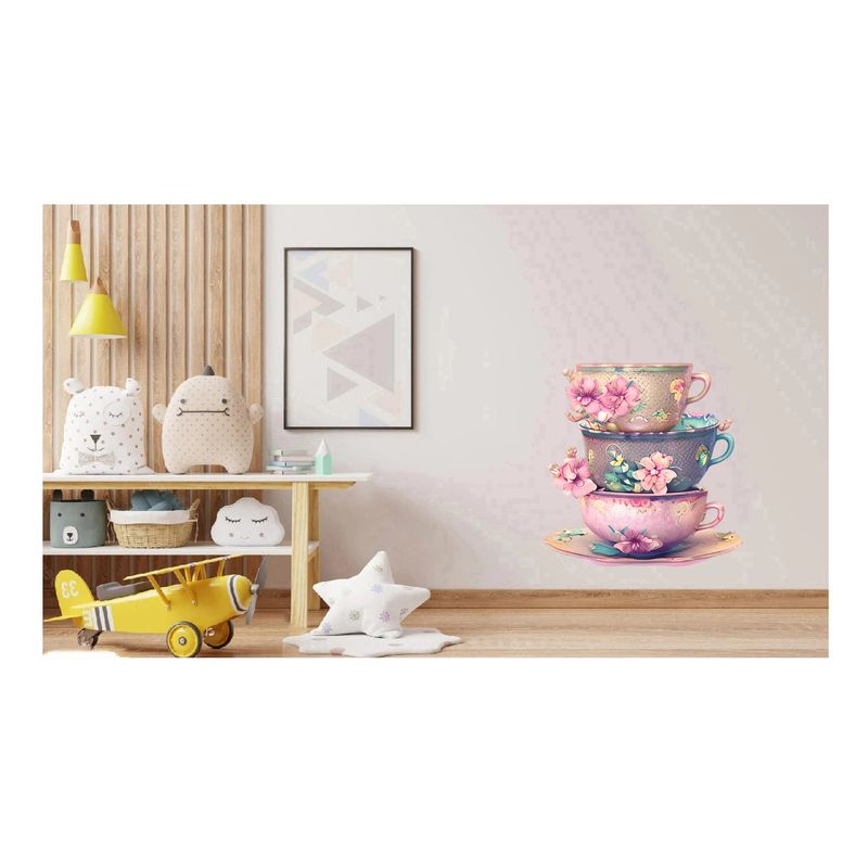 Casa si Gradina - Decoratiuni - Stickere decorative - Sticker decorativ, Cesti Cafea, Roz, 68 cm, 1235STK - Infinity.ro