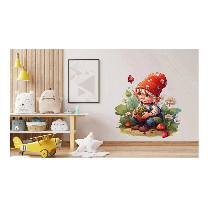 Casa si Gradina - Decoratiuni - Stickere decorative - Sticker decorativ, Gnom Fericit, Multicolor, 60 cm, 1247STK-4 - Infinity.ro