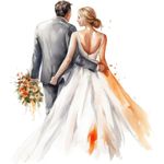 Casa si Gradina - Decoratiuni - Stickere decorative - Sticker decorativ, Tineri Casatoriti, Alb, 64 cm, 1284STK-1 - Infinity.ro