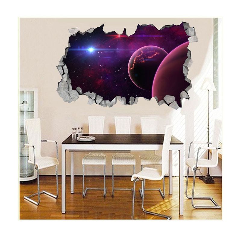Casa si Gradina - Decoratiuni - Stickere decorative - Sticker decorativ, gaura in perete 3D,  Planeta, 85 cm, 1035STK - Infinity.ro