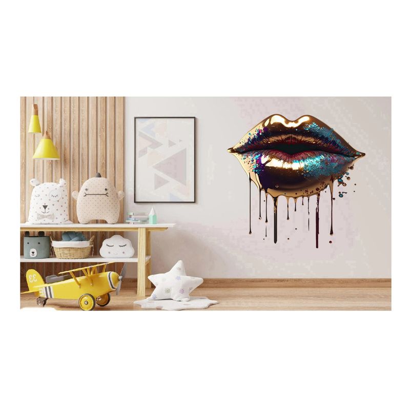 Casa si Gradina - Decoratiuni - Stickere decorative - Sticker decorativ, Buze, Turcoaz, 63 cm, 1301STK-3 - Infinity.ro