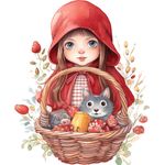Casa si Gradina - Decoratiuni - Stickere decorative - Sticker decorativ, Scufita Rosie, Rosu, 73 cm, 1298STK-4 - Infinity.ro