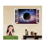Casa si Gradina - Decoratiuni - Stickere decorative - Sticker decorativ, fereastra 3D,  Planeta, 85 cm, 1043STK - Infinity.ro