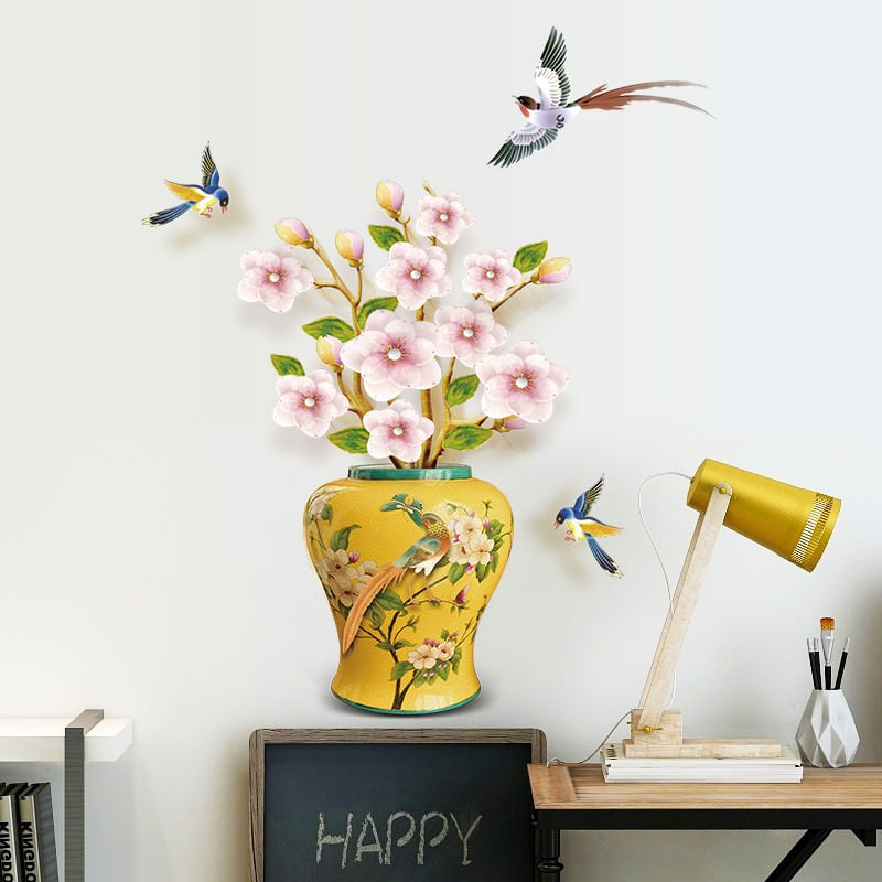 Casa si Gradina - Decoratiuni - Stickere decorative - Sticker decorativ, Vaza cu flori, 74 cm, 813STK - Infinity.ro
