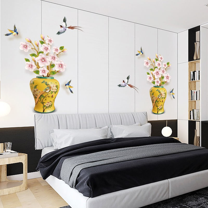Casa si Gradina - Decoratiuni - Stickere decorative - Sticker decorativ, Vaza cu flori, 74 cm, 813STK - Infinity.ro