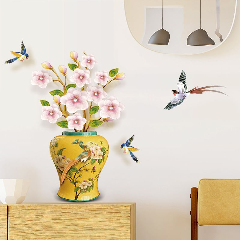 Casa si Gradina - Decoratiuni - Stickere decorative - Sticker decorativ, Vaza cu flori, 74 cm, 813STK - Infinity.ro