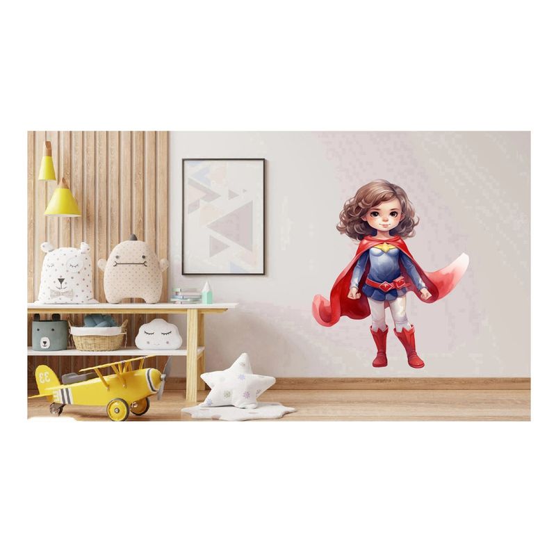 Casa si Gradina - Decoratiuni - Stickere decorative - Sticker decorativ Fata Supererou, Rosu, 78 cm, 1310STK-6 - Infinity.ro