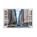 Casa si Gradina - Decoratiuni - Stickere decorative - Sticker decorativ, Fereastra 3D, Masina, 85 cm, 509STK - Infinity.ro