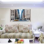 Casa si Gradina - Decoratiuni - Stickere decorative - Sticker decorativ, Fereastra 3D, Masina, 85 cm, 509STK - Infinity.ro