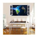 Casa si Gradina - Decoratiuni - Stickere decorative - Sticker decorativ, fereastra 3D,  Planeta, 85 cm, 1040STK - Infinity.ro