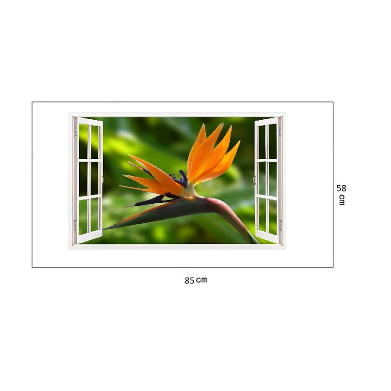 Casa si Gradina - Decoratiuni - Stickere decorative - Sticker decorativ, Fereastra 3D, Flori, 85 cm, 291STK - Infinity.ro