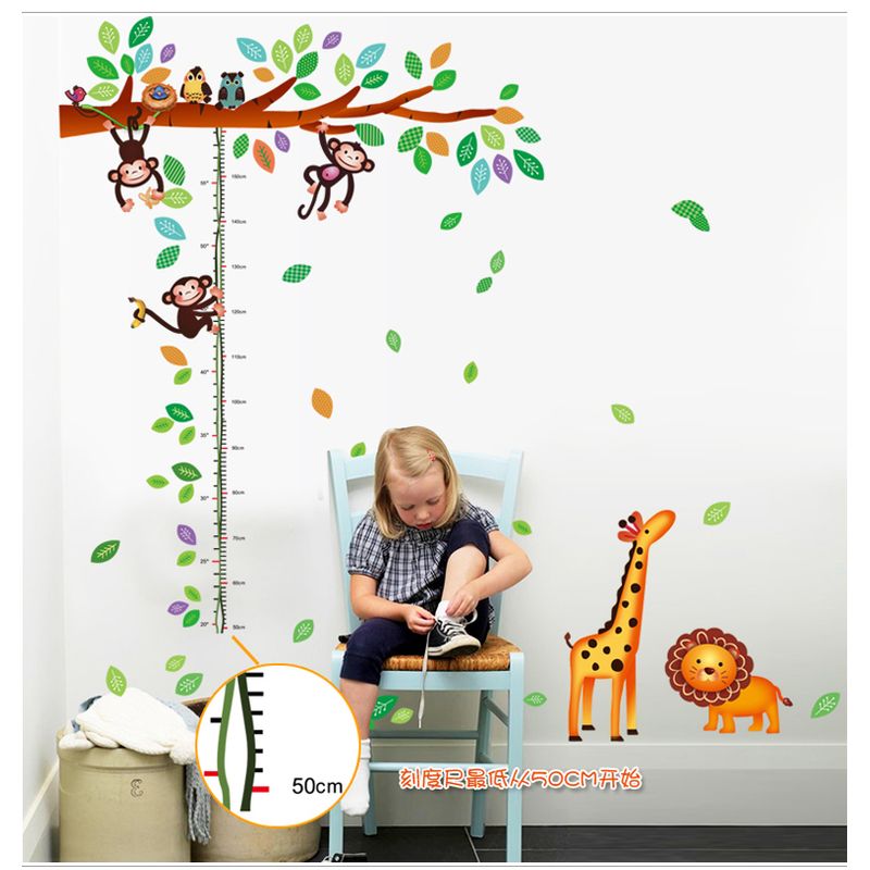 Casa si Gradina - Decoratiuni - Stickere decorative - Sticker decorativ, masuratoare cu  maimutele 180 cm, 69STK - Infinity.ro