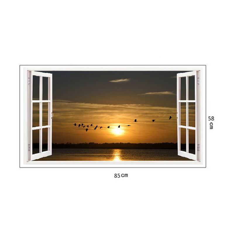 Casa si Gradina - Decoratiuni - Stickere decorative - Sticker decorativ, Fereastra 3D, Apus, 85 cm, 175STK - Infinity.ro