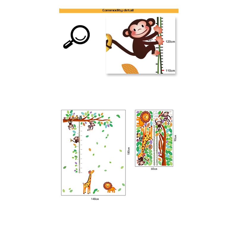 Casa si Gradina - Decoratiuni - Stickere decorative - Sticker decorativ, masuratoare cu  maimutele 180 cm, 69STK - Infinity.ro
