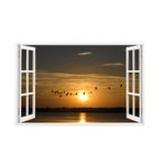 Casa si Gradina - Decoratiuni - Stickere decorative - Sticker decorativ, Fereastra 3D, Apus, 85 cm, 175STK - Infinity.ro