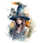 Casa si Gradina - Decoratiuni - Stickere decorative - Sticker decorativ, Vrajitoare, Turcoaz, 77 cm, 1285STK-4 - Infinity.ro