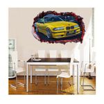 Casa si Gradina - Decoratiuni - Stickere decorative - Sticker decorativ masina, Gaura in perete 3D, 80 cm, 1010STK-2 - Infinity.ro