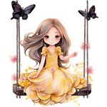 Casa si Gradina - Decoratiuni - Stickere decorative - Sticker decorativ, Mica Printesa, Portocaliu, 71 cm, 1292STK-5 - Infinity.ro