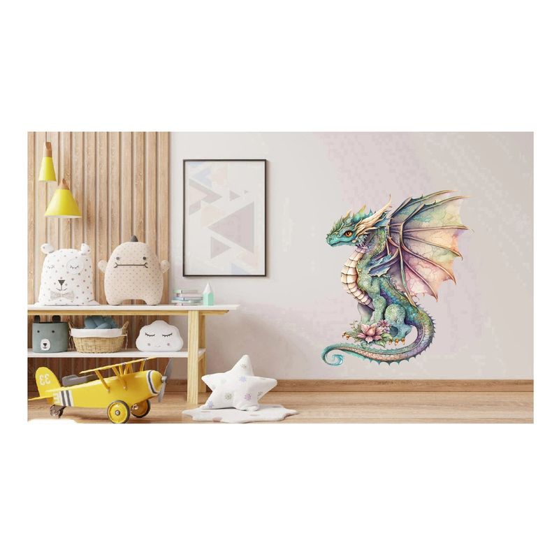 Casa si Gradina - Decoratiuni - Stickere decorative - Sticker decorativ, Dinozaur, Verde, 80 cm, 1207STK-9 - Infinity.ro