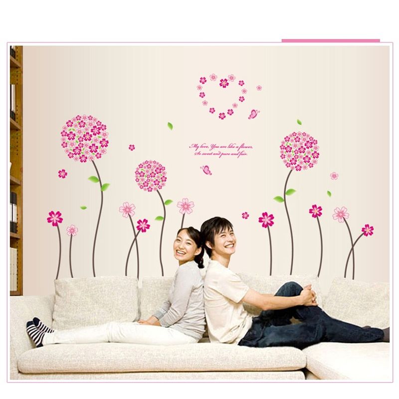 Casa si Gradina - Decoratiuni - Stickere decorative - Sticker decorativ, Flori roz, 130 cm, 702STK - Infinity.ro