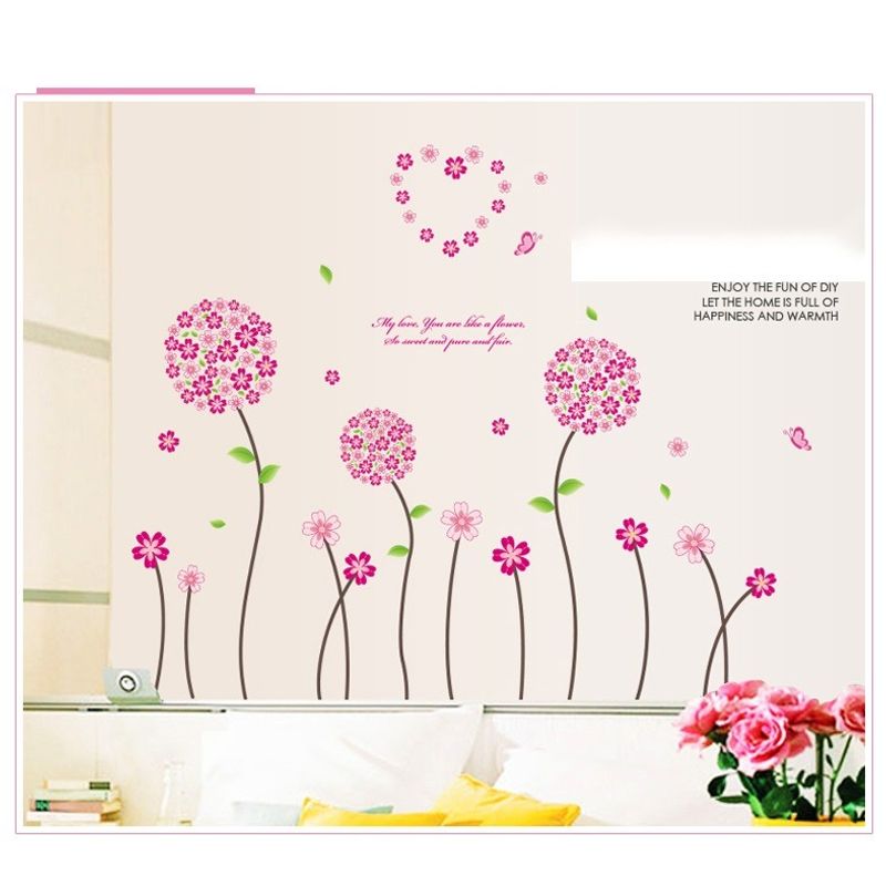 Casa si Gradina - Decoratiuni - Stickere decorative - Sticker decorativ, Flori roz, 130 cm, 702STK - Infinity.ro