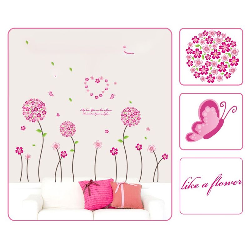 Casa si Gradina - Decoratiuni - Stickere decorative - Sticker decorativ, Flori roz, 130 cm, 702STK - Infinity.ro