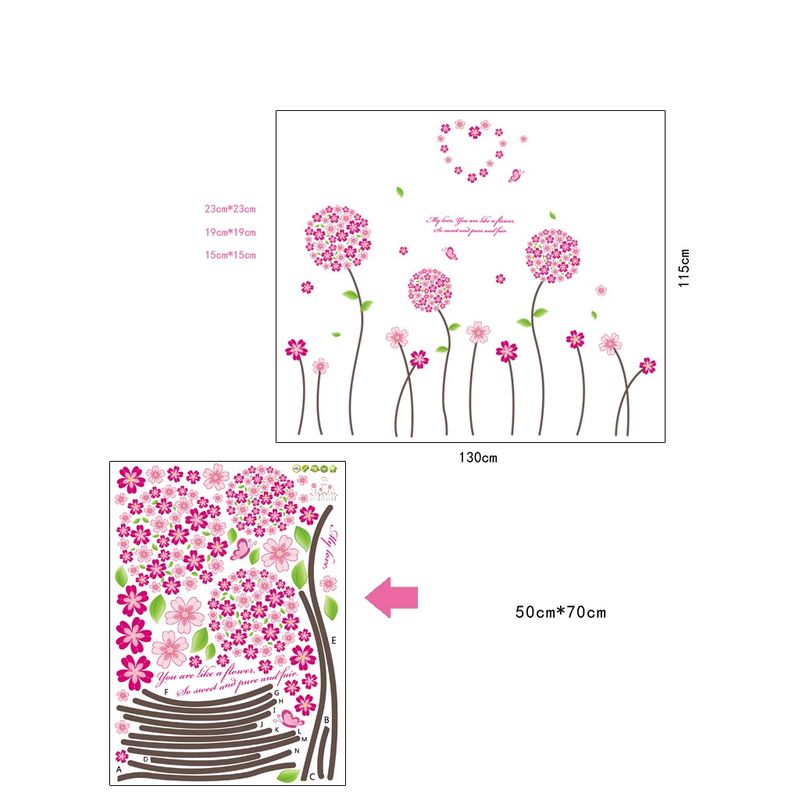 Casa si Gradina - Decoratiuni - Stickere decorative - Sticker decorativ, Flori roz, 130 cm, 702STK - Infinity.ro
